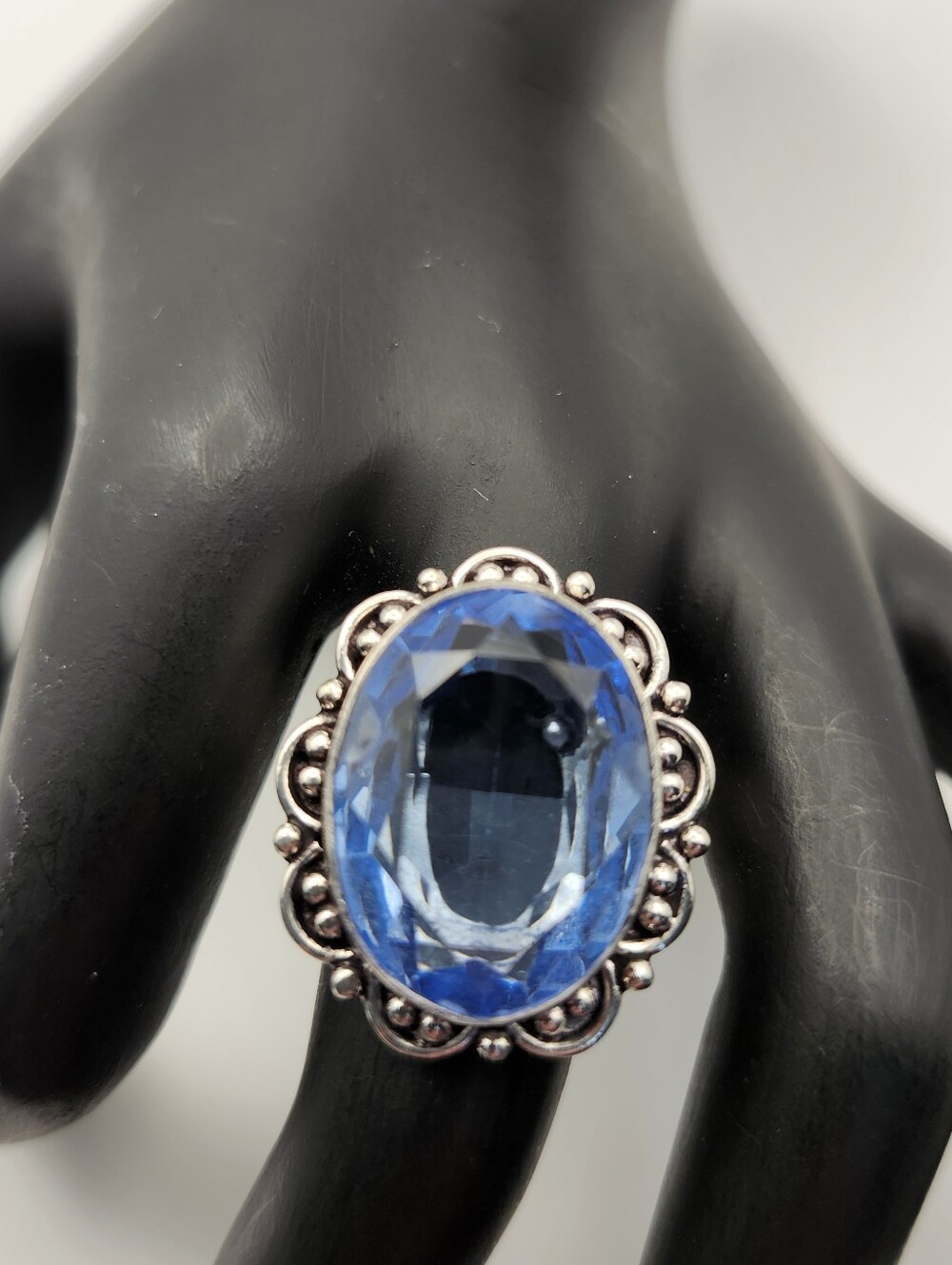 925 Silver Semi-precious Stone Ring, Size 7.5